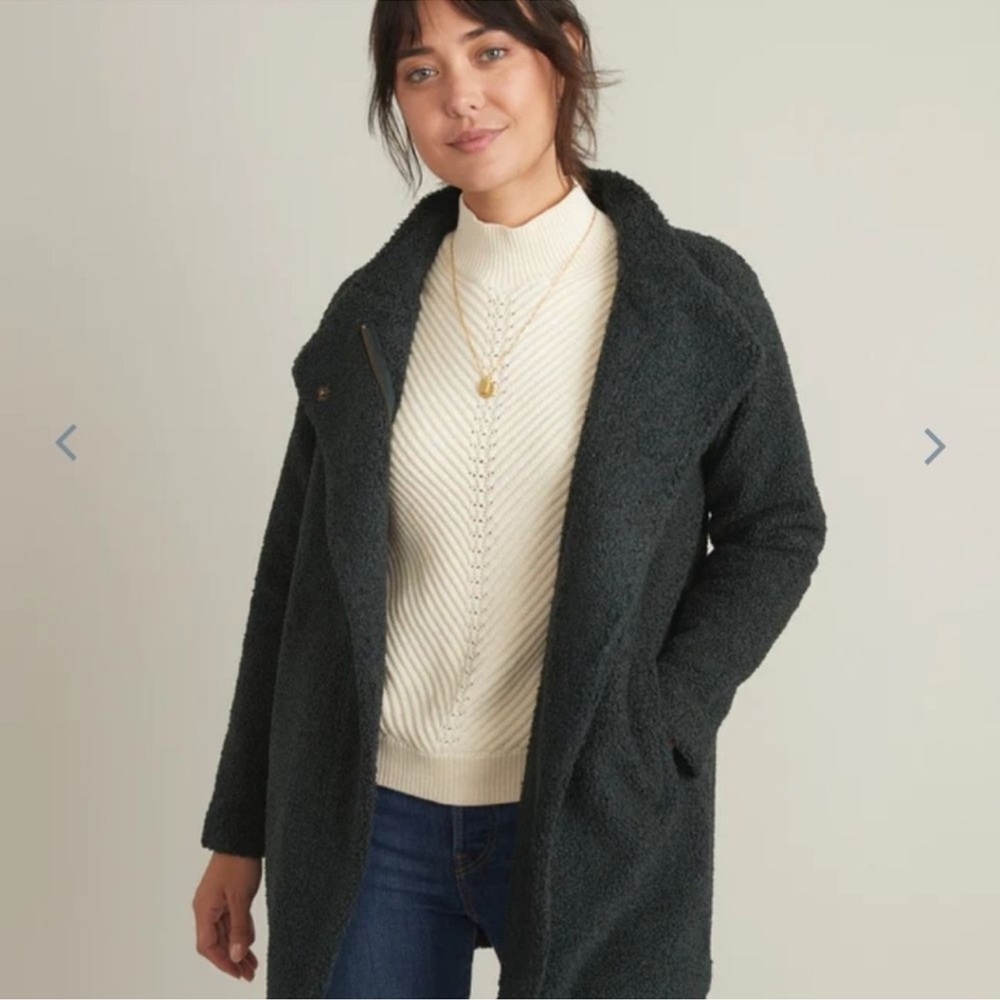 Marine Layer Stephanie Cocoon Coat Dark Green Gables XL New With Tag